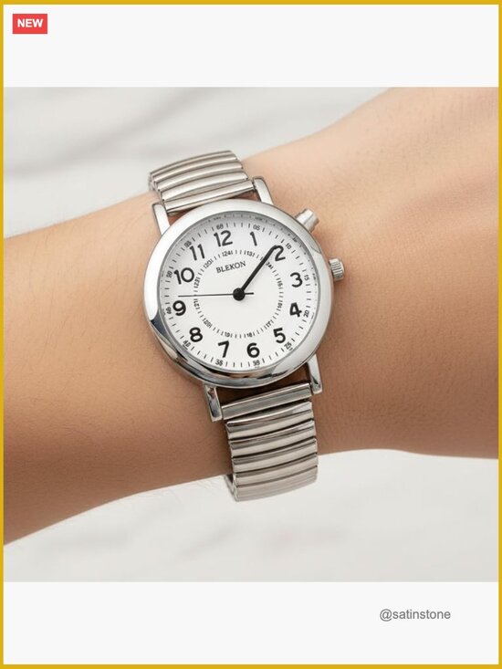 Light Up Dial Watch, Analog Display, 33mm Metal Case, Push Button, Glossy main image 7